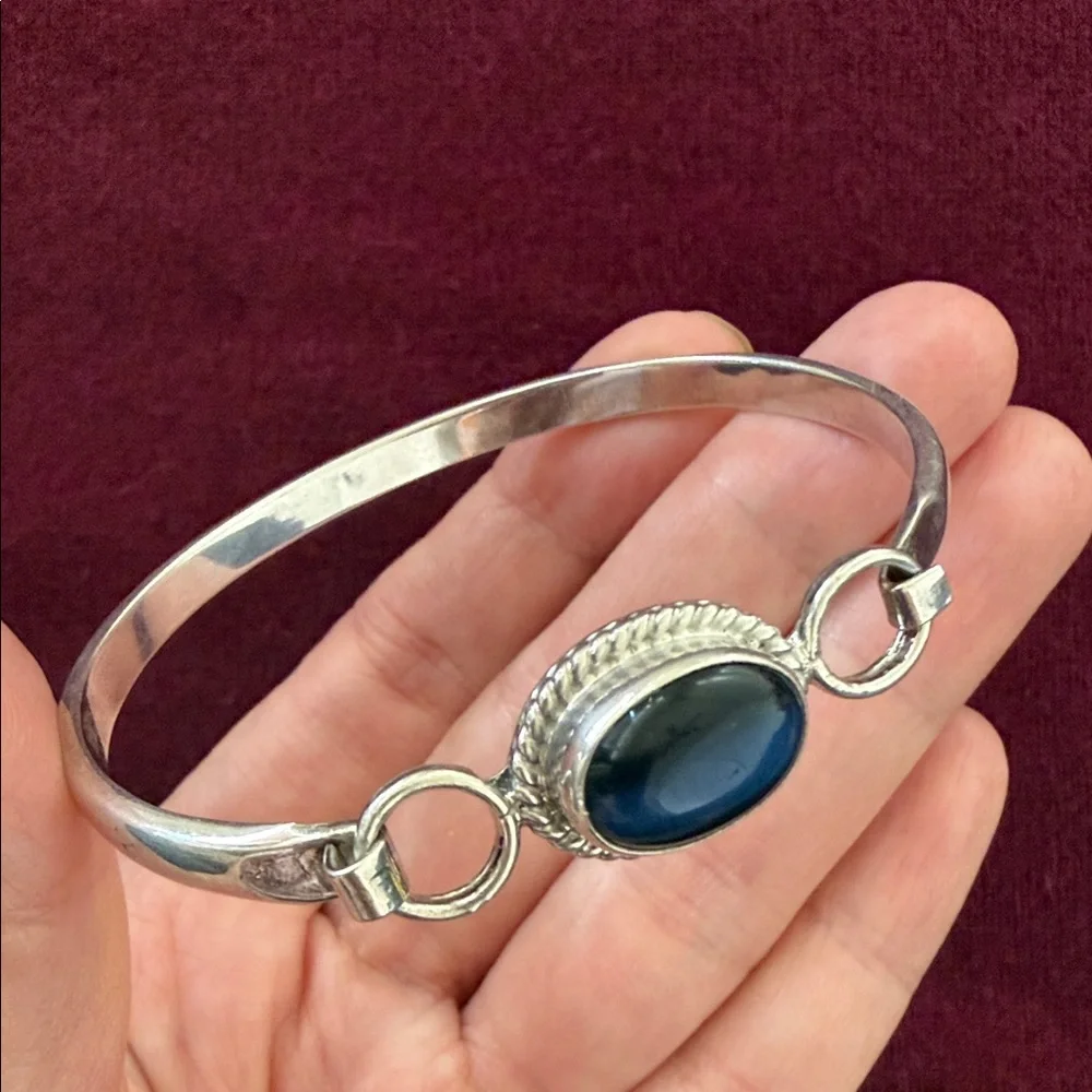 Sterling Silver Bracelet Blue Sodalite
